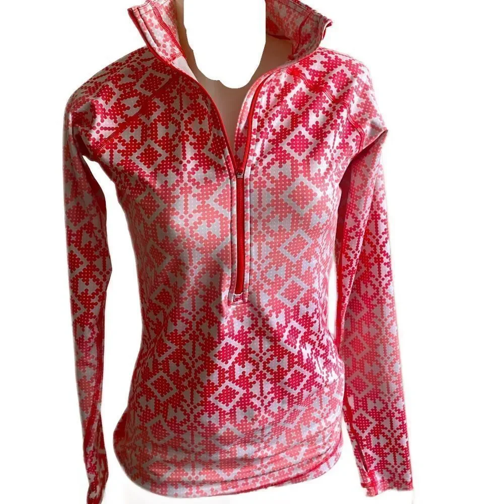 Nike Pro Quarter Zip -S orange , white.  Polyester spandex,